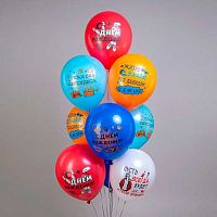 Шары возд. Микрос 12" шелк рис. 1ст. 2цв. СДР! Шарики для подростка 5диз. Ч56484