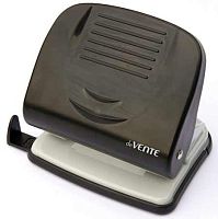 Дырокол  30л. deVENTE Stripe 4020343 пластик. с линейкой, черный, к/к