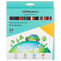 Карандаши 24цв. Красин "Путешествия" КР-240800 трёхгр.,к/к,е/подвес