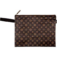 Папка д/тетрадей А4 deVENTE "Monogram" 8053481 коричн.,антиванд.кож.зам.,на молн.
