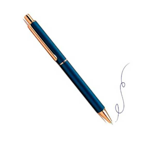 Ручка подар. авт. шар. BEIFA А6012-2 синяя,0,7мм,корп.синий золото