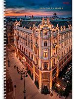 Записная книжка А4 100л. Проф-Пресс спираль "Вечерние улицы-1" 100-7210 тв.обл.,глянц.лам.