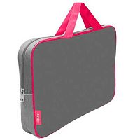 Сумка-планшет А4 ОНИКС ПМД-4-42 "Серый-розовый" (61793) п/э с диз.,ручка-тесьма,широк.бок