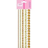 Стразы декор. самокл. deVENTE 8002560 золотистые,акрил.,кругл.,5разм.,130шт
