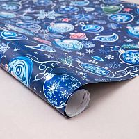 Бумага упак. 100*70см Микрос НГ "Новогодние игрушки" (1лист в рулоне) Ч47950_1 глянц.,80гр/м2