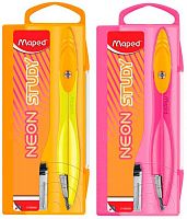 Циркуль MAPED "Neon Study" 199500 цинк.,эргон. головк.,грифель,пластик/уп.