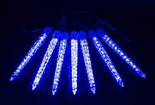 Гирлянда д/дома LED "Сосулька" 40л.,2,5м*50см,синий(8шт),8 режимов 765-039