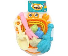 Набор песочный INTELLIGENT DK-371 (ведро складн.,2лопатки,грабли,3формочки) асс.