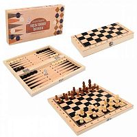 Игра настольная Рыжий кот 3в1 (нарды,шашки,шахматы) дерево AN02592(ИН-9466)