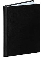 Записная книжка А6  80л. Проф-Пресс "Однотонный чёрный-2" ЗК80-0079 тв.обл.,глянц.лам.,лён