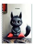 Тетрадь 40л. (линейка) АППЛИКА спираль "Забавный чертёнок" С0155-01