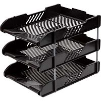 Лоток гориз.3-секц. на стержнях ATTOMEX 3040409 чёрный,24*32,5*25см,полипропилен