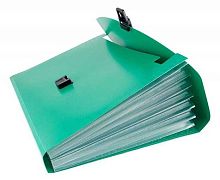 Папка-портфель Бюрократ  6отд. 876030 (BPP6) пластик 0,7мм зеленый
