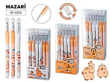 Ручка гелевая "Пиши-Стирай" MAZARI "Капибара" GP-8200 синяя,игольч.,0,5мм,корп.софт-тач,асс.