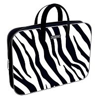 Сумка-планшет А4+ EK "Black&White Zebra" 60472 текстиль,на молн.,ручки