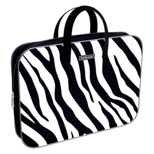 Сумка-планшет А4+ EK "Black&White Zebra" 60472 текстиль,на молн.,ручки