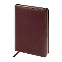 Ежедневник 2026г. А5+ 168л. BV кож.зам. "Sidney Nebraska" 3-125/03 коричневый,золотой обрез
