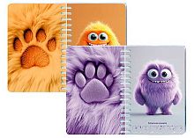 Записная книжка А6  80л. АППЛИКА спираль Перевертыш "Пушистые лапки" С1226-66