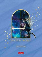 Бизнес-блокнот А6  80л. ХАТ тв.обл. "Fantasy world" 24681 мат.лам.,3D фольга,клетка