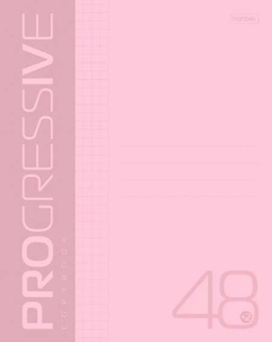Тетрадь 48л. (клетка) ХАТ пластик.обл. "Progressive розовая"