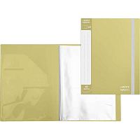 Папка с вкладышами/ 40 deVENTE А4 "sigNATURE" 3101514 оливковая,факт."ткань",650мкм,вкл.30мкм