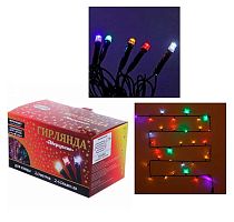 Гирлянда д/улицы "Мерцание" 20м,240л.,LED,чёрн.пров.,1реж.,IP-54,мультицвет,белый мерцает 183-104