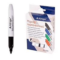 Маркер перм. ALINGAR AL524 чёрный,утолщ.,пулев.,2-3мм