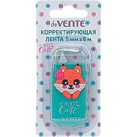 Коррект. лента deVENTE 5мм* 6м "100% Cute. Fox" 4062325 бирюз.непрозр.корп.,фронт.аппл.,карт.блист.