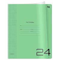 Тетрадь 24л. (клетка) BG пластик.обл. "UniTone. Green" 08957