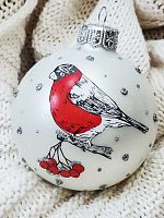 Шар КОЛОМЕЕВ "Веселый снегирь 3" КУ-65-224175/3 стекло,6,5см,подар.уп.