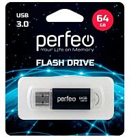 Флеш-драйв64Гб Perfeo C14 Black metal series USB3.0