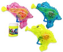 Пистолет с мыльными пузырями INTELLIGENT 30мл "Дино" DJ-196 пластик,15*12*5см,светов.эл.,асс.