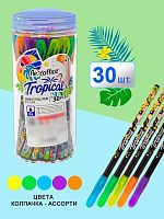 Ручка шар. Flexoffice "Tropical" FO-058 BLUE синяя,0,6мм