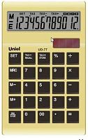Калькулятор наст. 12разр. Uniel UD-77Y жёлтый,2пит.