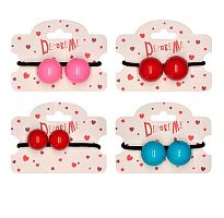 Резинка д/волос АЛЬТ "Шарики-близняшки"2-712/19 большие,глянц. 1шт. 3цв.