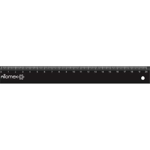 Линейка 20см ATTOMEX 5091301 черн.