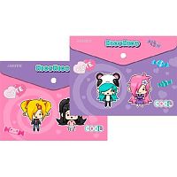 Папка-конверт на кнопке А5 deVENTE "NicoNico:-)" 3071226 непрозр.с рис.,тисн.фольг.,180мкм ,асс.