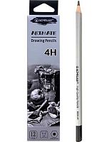 Карандаш ч/гр. ACMELIAE 8000-4H EAN шестигр.серебр.корп.,4Н