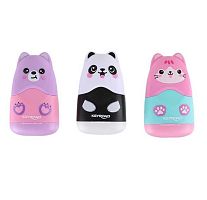 Точилка с контейнером 1отв. с ласт. KEYROAD "Cute Cartoon" KR980092 пластик,асс.