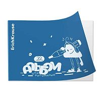 Альбом для рис.32л. EK "Cloudy Art. Ice Metallic синий" 63453 на скобе,пластик.обл.