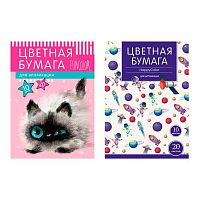 Бумага цв. А4 20л.10цв. АЛЬТ 82701 в папке,асс.