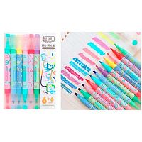 Набор маркеров текст. двухстор.  6шт.-12цв. КОКОС 252476 пулев.,скош.,1-5 мм,ПВХ-уп.