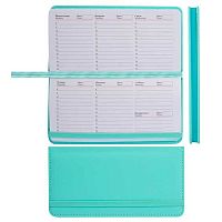 Еженедельник н/д  А6  64л. Fiorenzo кож.зам. "Simply. Мятный" 253115 поролон,резинк.