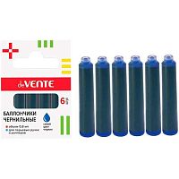 Картриджи д/перьевых ручек deVENTE 5100400 (6шт),синие,0,8мл*38мм