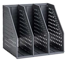 Лоток вертик.3-секц. А5 DELI 79003 (1549488) тёмно-серый,пластик.,складной