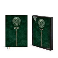 Ежедневник 2026г. А5 176л. ESCALADA кож.зам. "Тиволи зелёный" 70252 дизайн-3D