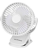 Вентилятор на прищепке Миленд PF-4223 белый,13*14*17см,3скор.,USB,5Вт,батар.2000мАч