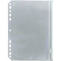 Карман с перфорацией 180мкм А5 deVENTE 3050507 на молн.,прозр.,полипропилен