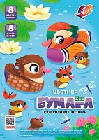Бумага цв. А4  8л. 8цв. ЛУЧ "Zoo. Утка" 35С 2277-08