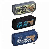 Пенал-косметичка КОКОС 210*90*65 "Super Gun" 215679 ткань,прямоуг.,асс.
